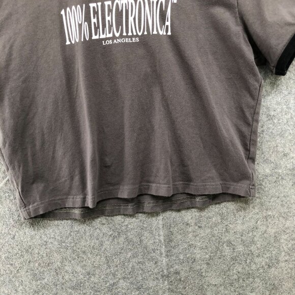 VTG 100% Electronic T Shirt Womens L Gray Short Sleeve Crewneck Cropped - Picture 4 of 9